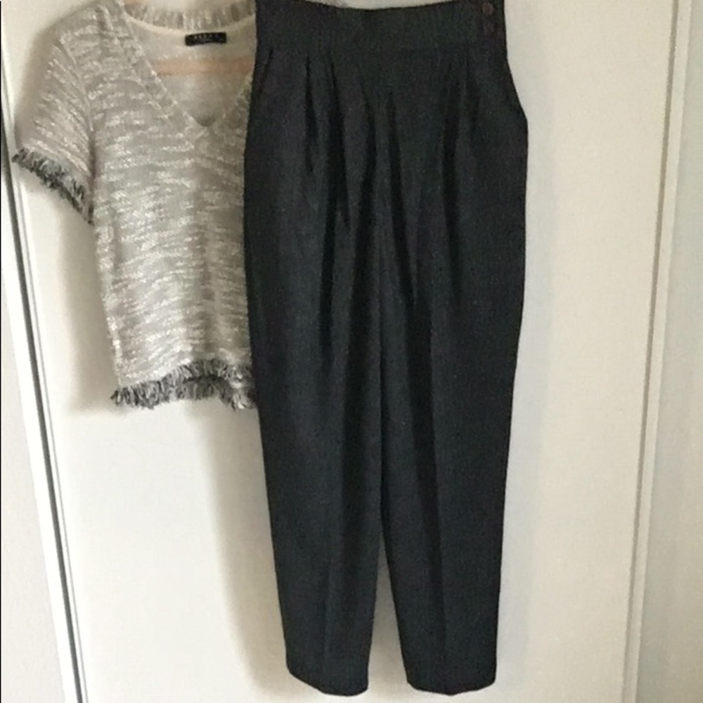 Land’s End Women’s Chic Pleated Wool Trousers Career Dress Pants